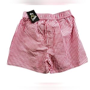 Art Class Girl's Sz Medium (8) Striped Seersucker Shorts Red/White with pockets